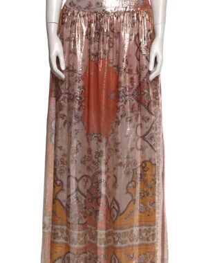 Emilio Pucci Iridescent Metallic Threaded Maxi Skirt